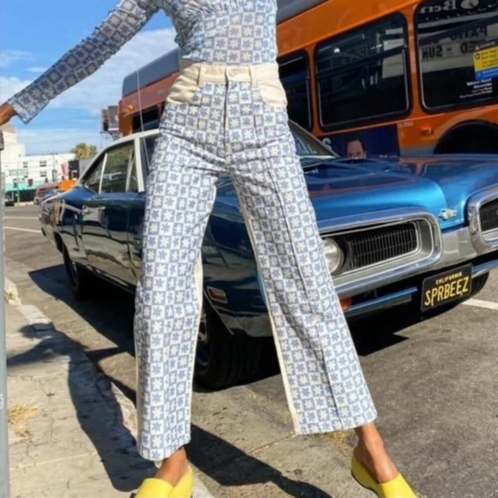 Lisa Says Gah Robyn Floral Printed High Waisted Jeans